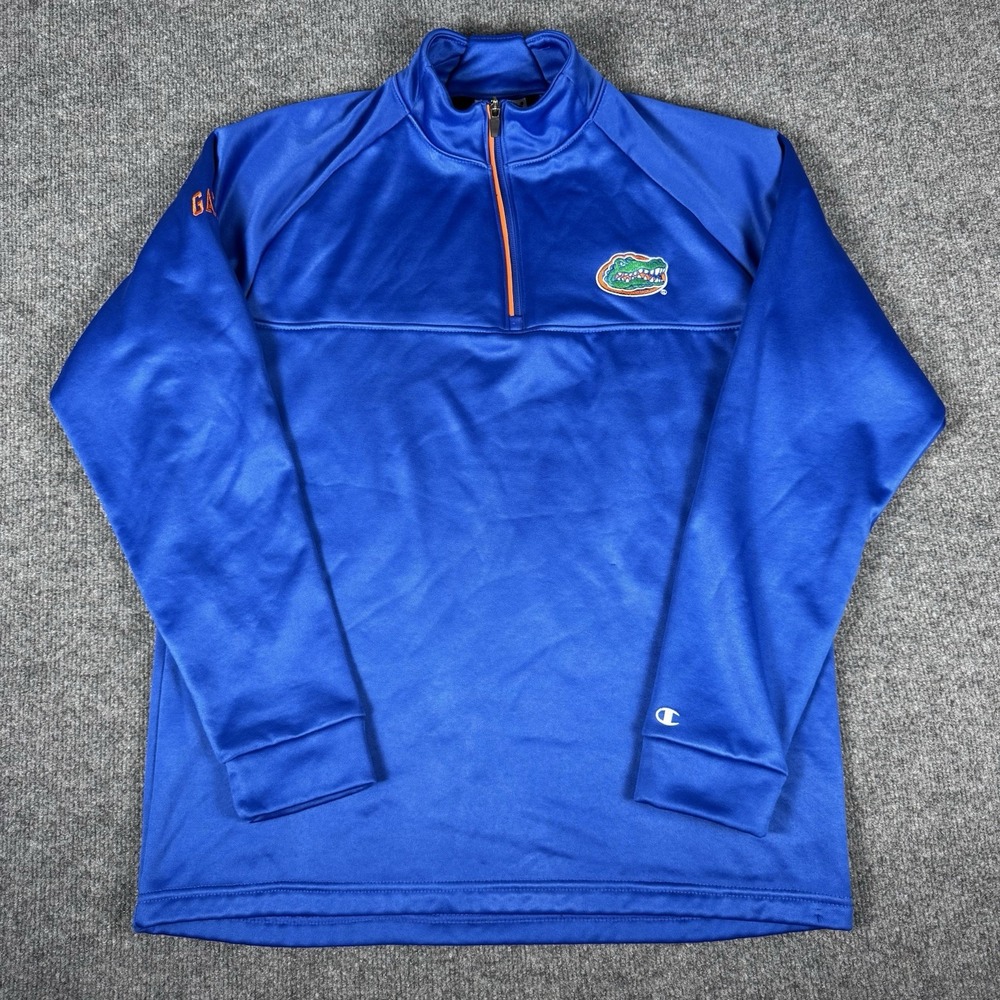Champion‎ University of Florida Gators 1/4 Zip Pullover Sweatshirt Blue Men M